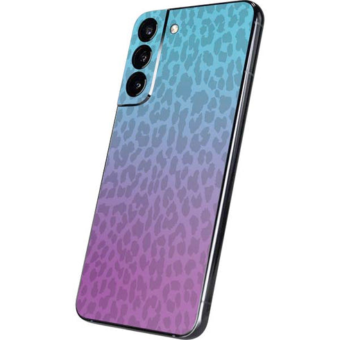 Cheetah Print Purple and Blue Galaxy S22 Plus Skin